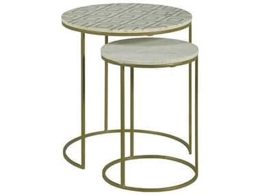 Fairfield Chair Soulful Textures 20" Round Marble Aged Bronze End Table FFC814749