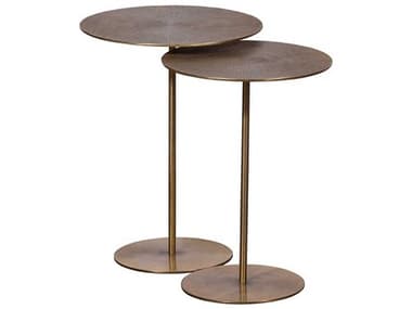 Fairfield Chair Sundries 18" Round Metal Antique Copper End Table FFC817149