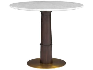 Fairfield Chair Westwood 36" Round Marble Graphite White Carrara Dining Table FFC887236