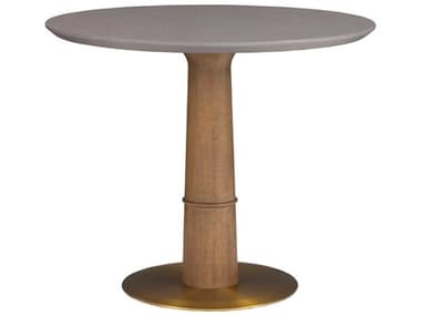 Fairfield Chair Provence 36" Round Wood Sandstone Heathered Gray Dining Table FFC887736