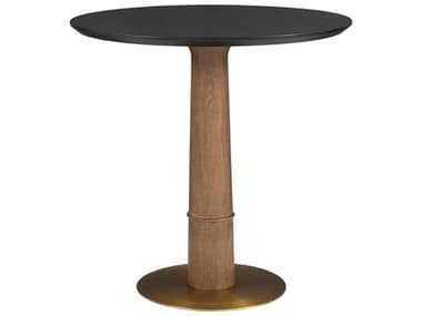 Fairfield Chair Provence 36" Round Wood Sandstone Midnight Dining Table FFC887936