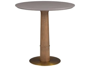 Fairfield Chair Provence 36" Round Wood Sandstone Heathered Gray Dining Table FFC888036