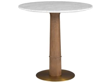 Fairfield Chair Provence 36" Round Marble Sandstone White Carrara Dining Table FFC888136