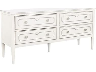 Fairfield Chair Monogram 4-Drawers White Walnut Wood Double Dresser FFCM01817