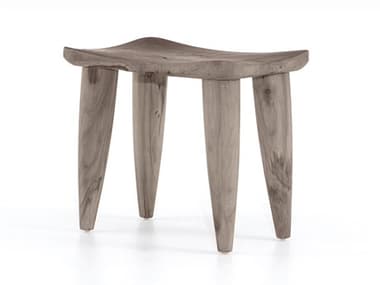 Four Hands Outdoor Grass Roots Weathered Grey Stool FHO102424002
