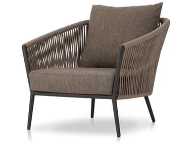 Four Hands Outdoor Solano Porto Bronze Aluminum Cushion Lounge Chair in Ellor Brown FHO102489003