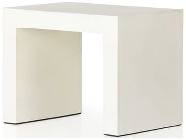 Four Hands Outdoor Bina White Concrete Rectangular End Table FHO104574005