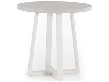 Four Hands Outdoor Constantine Natural White / Sand 31'' Metal Stone Round Dining Table FHO104936002