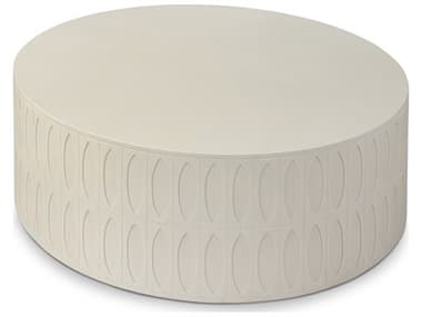 Four Hands Outdoor Thayer White Round Concrete Coffee Table FHO105420004