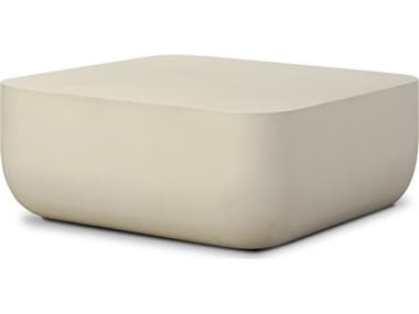 Four Hands Outdoor Thayer White Square Concrete Coffee Table FHO105434004