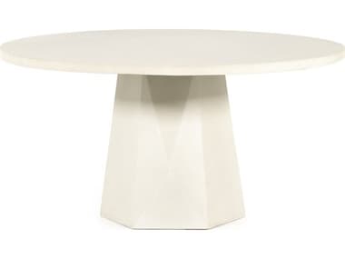 Four Hands Outdoor Thayer Bowman White Concrete 60" Round Dining Table FHO105446006