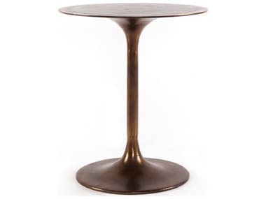 Four Hands Outdoor Marlow Antique Rust Round End Table FHO106580005
