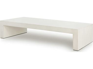 Four Hands Outdoor Bina White Concrete 60'' Rectangular Coffee Table FHO107703003