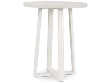Four Hands Outdoor Constantine Natural White / Sand 30'' Resin Metal Stone Teak Round Counter Table FHO107891004