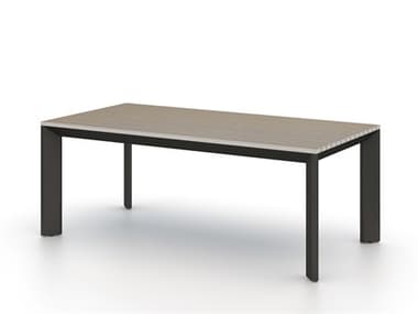 Four Hands Outdoor Solano Bronze / Weathered Grey 78'' Aluminum Teak Rectangular Dining Table FHO109292001