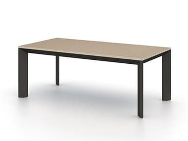 Four Hands Outdoor Solano Bronze / Washed Brown 78'' Aluminum Teak Rectangular Dining Table FHO109292002