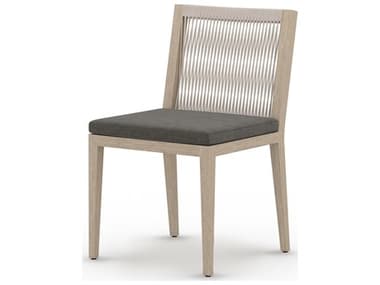 Four Hands Outdoor Solano Charcoal / Washed Brown / Grey Rope Dining Chair FHO223161005
