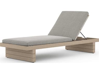 Four Hands Outdoor Solano Washed Brown Teak / Bronze / Grey Rope Chaise Lounge with Faye Ash Cushion FHO223214004