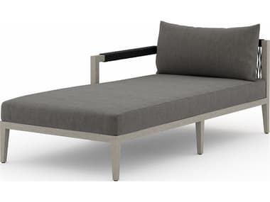 Four Hands Outdoor Solano Charcoal / Weathered Grey / Dark Grey Rope Left Arm Facing Chaise Lounge FHO223233007