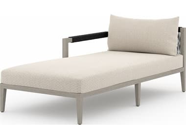 Four Hands Outdoor Solano Faye Sand / Weathered Grey / Dark Grey Rope Left Arm Facing Chaise Lounge FHO223233010