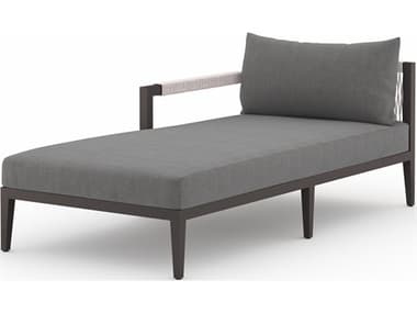 Four Hands Outdoor Solano Charcoal / Bronze / Ivory Rope Left Arm Facing Chaise Lounge FHO223233012