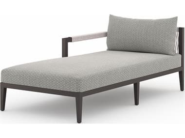 Four Hands Outdoor Solano Faye Ash / Bronze / Ivory Rope Left Arm Facing Chaise Lounge FHO223233013