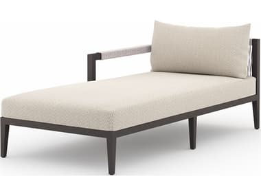 Four Hands Outdoor Solano Faye Sand / Bronze / Ivory Rope Left Arm Facing Chaise Lounge FHO223233015