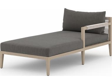Four Hands Outdoor Solano Charcoal / Natural / Grey Rope Right Arm Facing Chaise Lounge FHO223234003