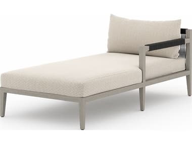 Four Hands Outdoor Solano Faye Sand / Weathered Grey / Dark Grey Rope Right Arm Facing Chaise Lounge FHO223234010