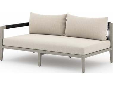 Four Hands Outdoor Solano Faye Sand / Weathered Grey / Dark Grey Rope Left Arm Facing Loveseat FHO223267001