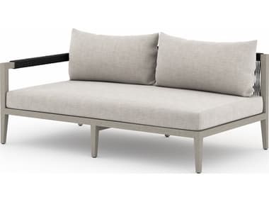 Four Hands Outdoor Solano Stone Grey / Weathered Grey / Dark Rope Left Arm Facing Loveseat FHO223267003