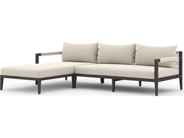 Four Hands Outdoor Solano Faye Sand / Bronze / Ivory Rope Left Arm Facing Sectional Sofa FHO223269016