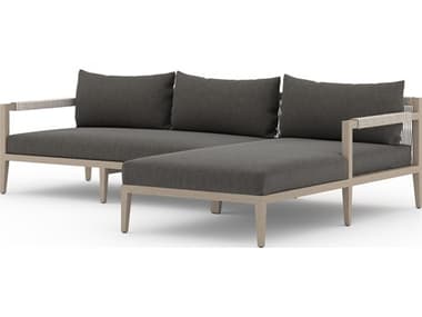 Four Hands Outdoor Solano Charcoal / Natural / Grey Rope Right Arm Facing Sectional Sofa FHO223270007