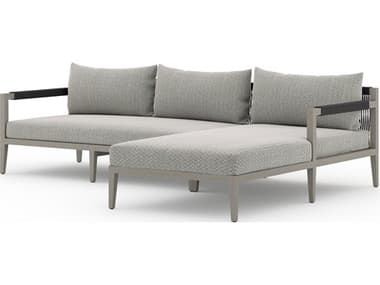 Four Hands Outdoor Solano Faye Ash / Weathered Grey / Dark Grey Rope Right Arm Facing Sectional Sofa FHO223270009