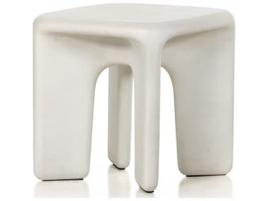 Four Hands Outdoor Thayer White Concrete Square End Table FHO224153001