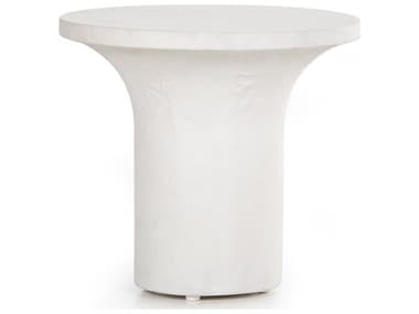 Four Hands Outdoor Constantine White Concrete Round End Table FHO226316001