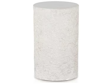 Four Hands Outdoor Constantine Blanc White / Matte White 13'' Concrete Round End Table FHO226319001