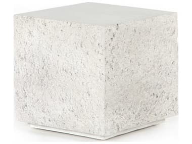 Four Hands Outdoor Constantine Blanc White / Matte White 17'' Concrete Square End Table FHO226320001