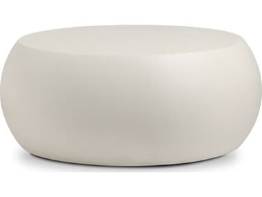 Four Hands Outdoor Thayer Ivory Clay Concrete Round Coffee Table FHO226618001