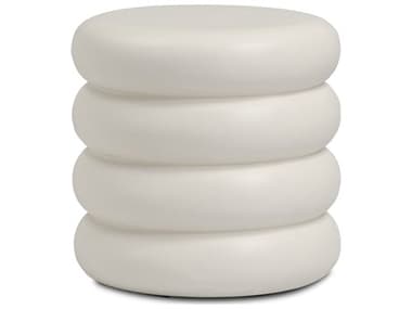 Four Hands Outdoor Thayer Ivory Clay Concrete Round End Table FHO226644001