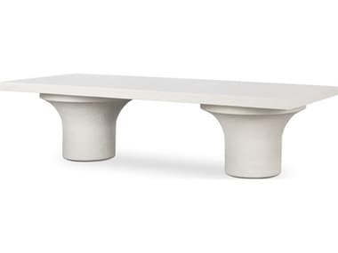 Four Hands Outdoor Constantine White Concrete Rectangular Coffee Table FHO226796001