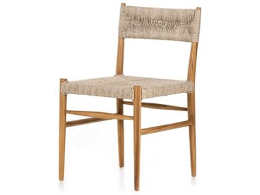 Four Hands Outdoor Grass Roots Natural Teak / Vintage White Polypropylene Dining Chair FHO226835002