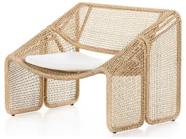 Four Hands Outdoor Solano Natural Ivory / Hyacinth Fabric Polypropylene Cushion Lounge Chair FHO226882003