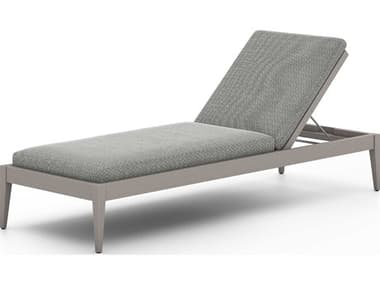Four Hands Outdoor Solano Weathered Grey Teak / Dark Grey Rope Chaise Lounge with Faye Ash Cushion FHO226912009