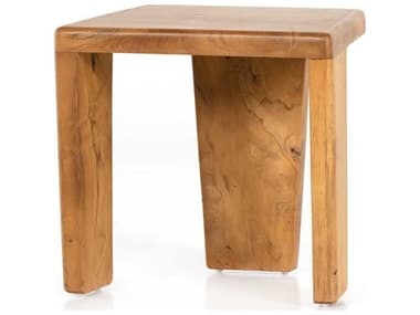 Four Hands Outdoor Grass Roots Aged Natural Teak Stool FHO226943001