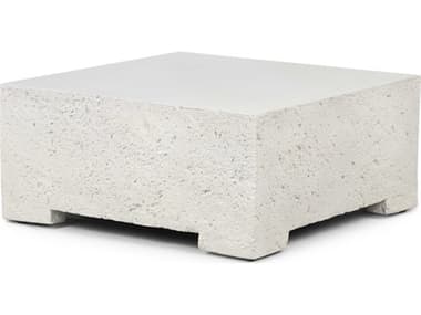 Four Hands Outdoor Constantine Blanc White / Matte White 30'' Concrete Square Coffee Table FHO227150002