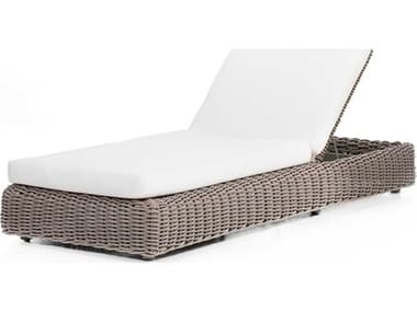 Four Hands Outdoor Solano Natural Woven Polypropylene Chaise Lounge with Natural Ivory Cushion FHO227494001