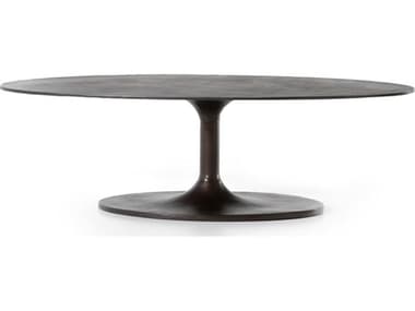 Four Hands Outdoor Marlow Antique Rust Aluminum Oval Coffee Table FHO227822001