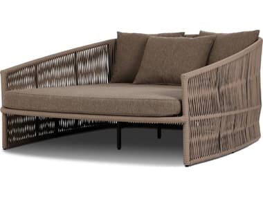 Four Hands Outdoor Solano Porto Bronze Aluminum Cushion Lounge Day Bed in Ellor Brown FHO227910003