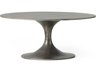 Four Hands Outdoor Marlow Raw Antique Nickel Aluminum Round Coffee Table FHO228085002